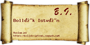Bollók István névjegykártya